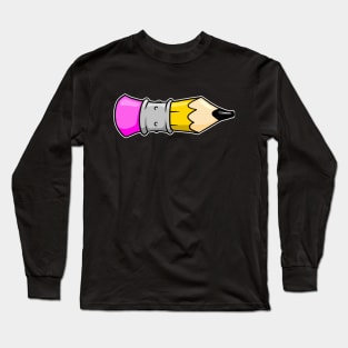 Yellow Number 2 Pencil Long Sleeve T-Shirt